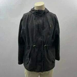 Trench Rain Jacket Size 2X Zipper Hooded Coat Gorp Sportswear Fall Casual